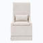 Chaise de salle à manger avec housse et garniture cloutée, crème, ensemble de 2