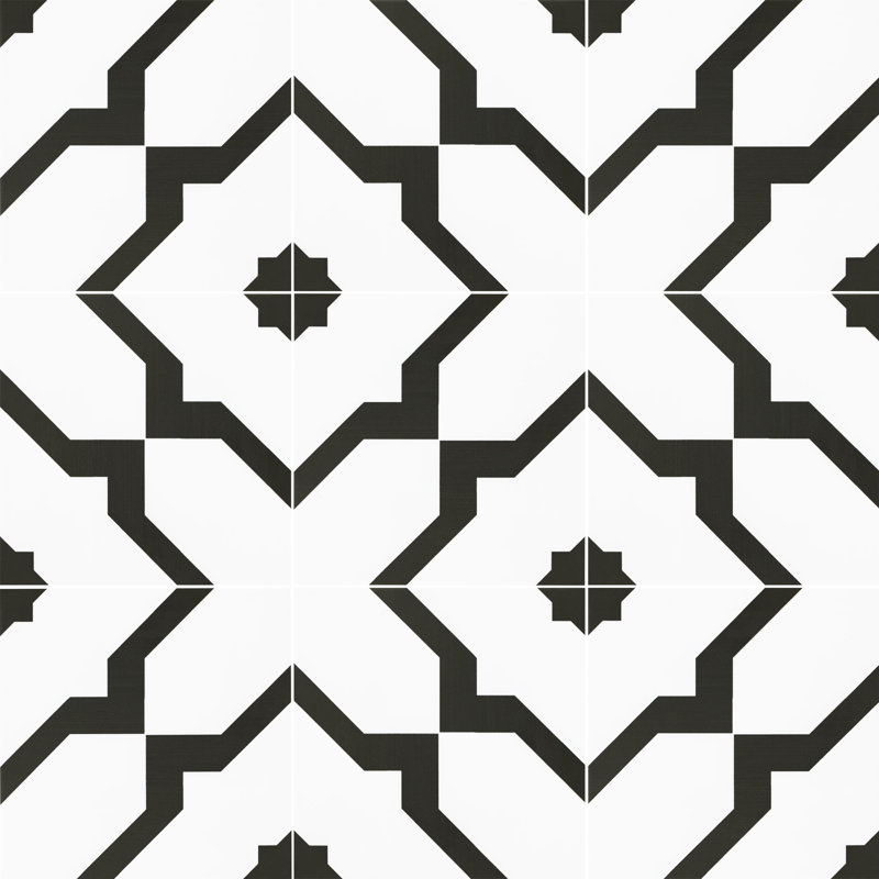 Amara 8 in. x 8 in. Encaustic Look Matte Porcelain Floor and Wall Tile, Sona