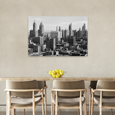 1940S 1950S The Loop Downtown Skyline Chicago Illinois Usa Classic Retro Vintage Architecture City Wall Art