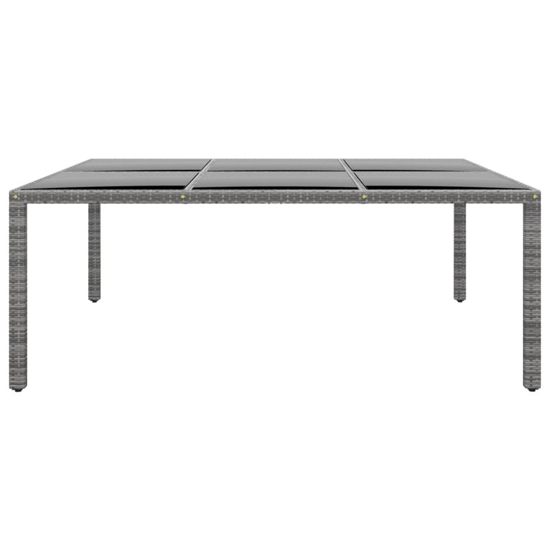 Garden Table Poly Rattan Furniture, 75 x 200 x 150cm, Grey
