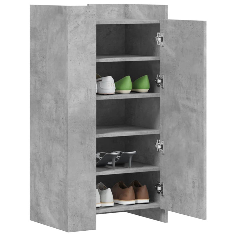 10 Pair Shoe Storage Cabinet, Concrete Grey