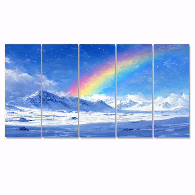 Art mural arc-en-ciel - art mural traditionnel, H 28 po x l 60 po, 5