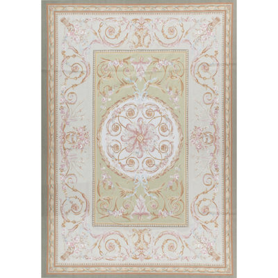 Tapis vert noué à la main de haute qualité