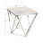 Burgett Stainless Steel Metal Side End Silver Accent Table with Marble Top