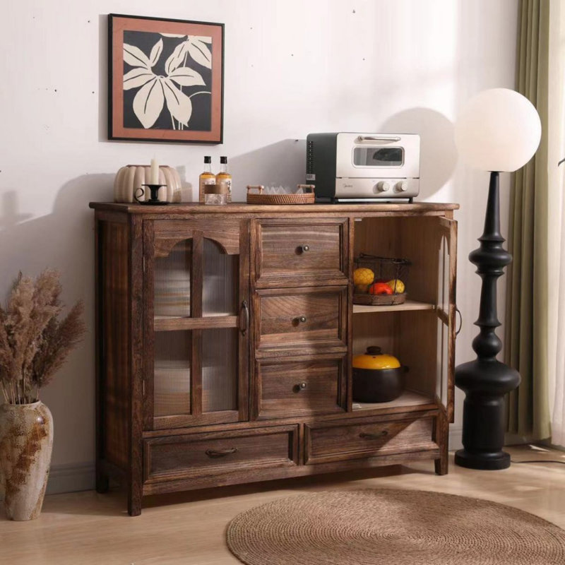 Dark Coffee Solid Wood Sideboard