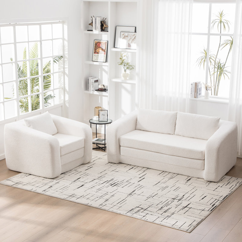 Upholstered 30.4 " Fabric Sofa Bed