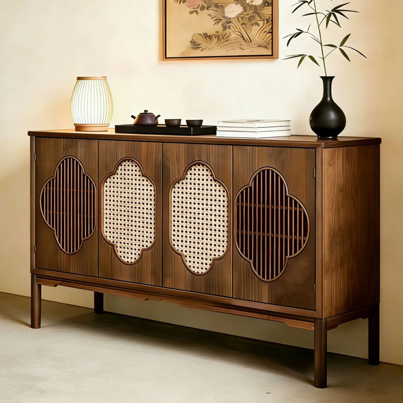 Buffet luxueux rétro de style chinois, H 35,4 po x l 63 po x P 15,7 po