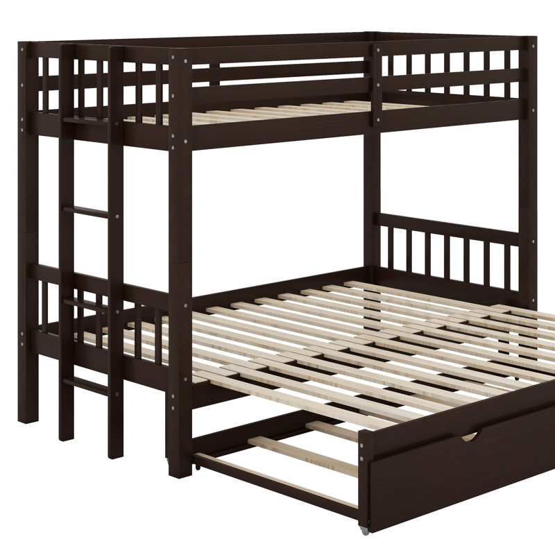 Twin Over Pull-Out Bunk Bed With Trundle, Espresso