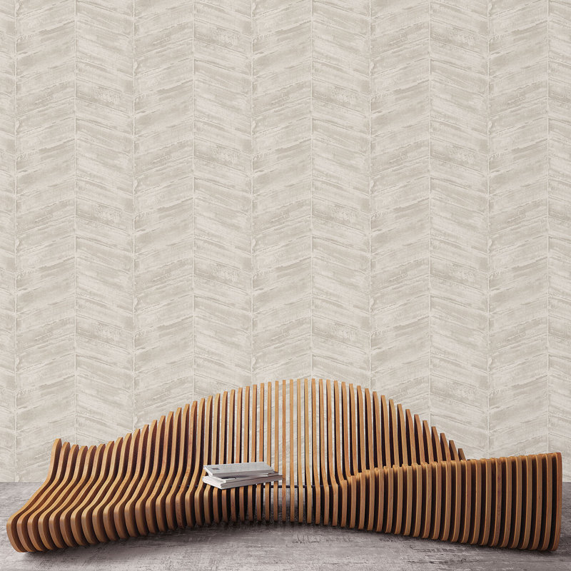 Adelphia Pearlescent Chevron Design 10m x 53cm, Light Beige