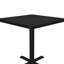 Correll 24 Square Café & Break Room Bistro Table, Black Granite Thermal Fused Laminate Top, Cast Iron Base, Levelling Glides