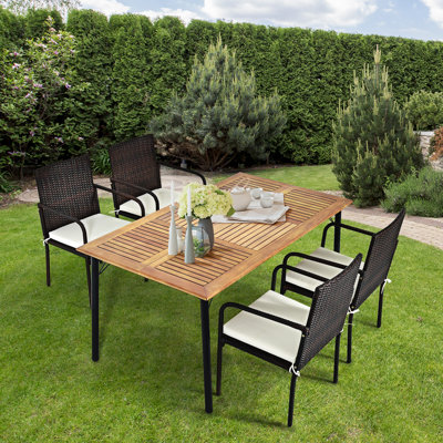 Ensemble de salle à manger rectangulaire pour 4 personnes 63 "avec coussins Neruda