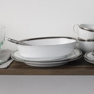 Noritake Austin Platinum 50-Piece Dinnerware Set, Service for 8