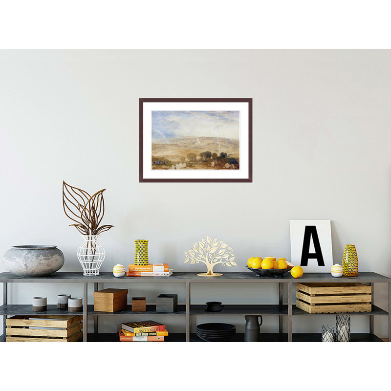 «Jérusalem depuis le mont des Oliviers» par Joseph Mallord William Turner, impression giclée encadrée, H 21,87 po x l 29,5 po