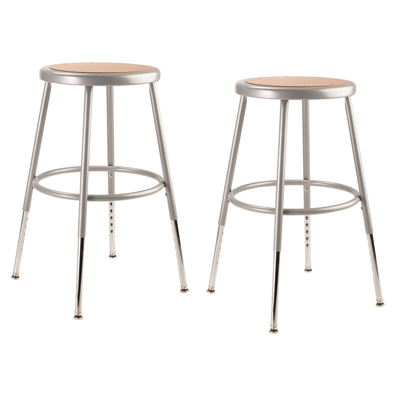 6200 series Ergonomic Industrial Stool with Footrest, Gray, 18"