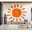 Murale pelez et collez de qualité supérieure - Illustration soleil orange-392326392