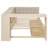 Wood Twin Size Platform Bed With Storage Shelves, Drawers, Charging Station And Upholstered Headboard, Cream-1398228802