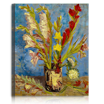Vase avec glaïeuls et asters chinois par Vincent Van Gogh, reproduction sur toile