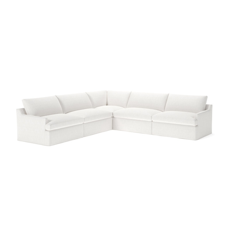 Wrenley 5-Piece Slipcovered Modular Sectional, Nomad Snow Crypton® Chenille