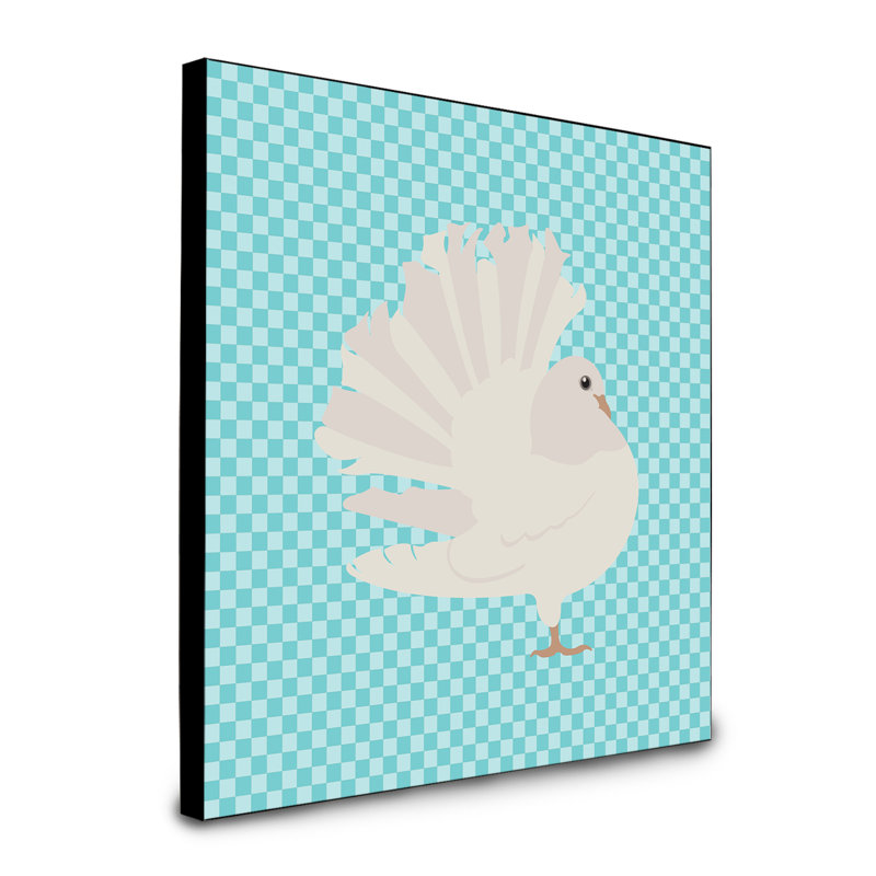Panneau mural d’art fantail pigeon Marlise, bleu