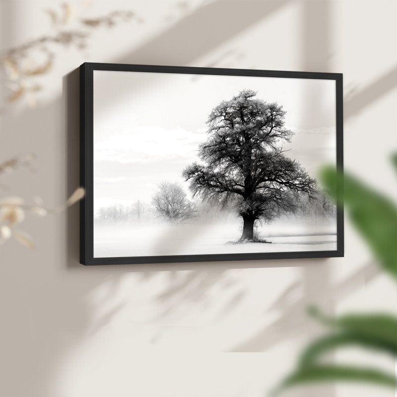 Inky Trees - Reproduction encadrée - Restickable, H 22 po x l 28 po, Noir, noir, noir, noir