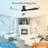 52-Inch Ceiling Fan With Light And Remote Control,With 3 ABS Fan Blades,Flush Mount Ceiling Fan With Reversible DC Motor,6 Wind Speed Adjustable,Dimmable Light