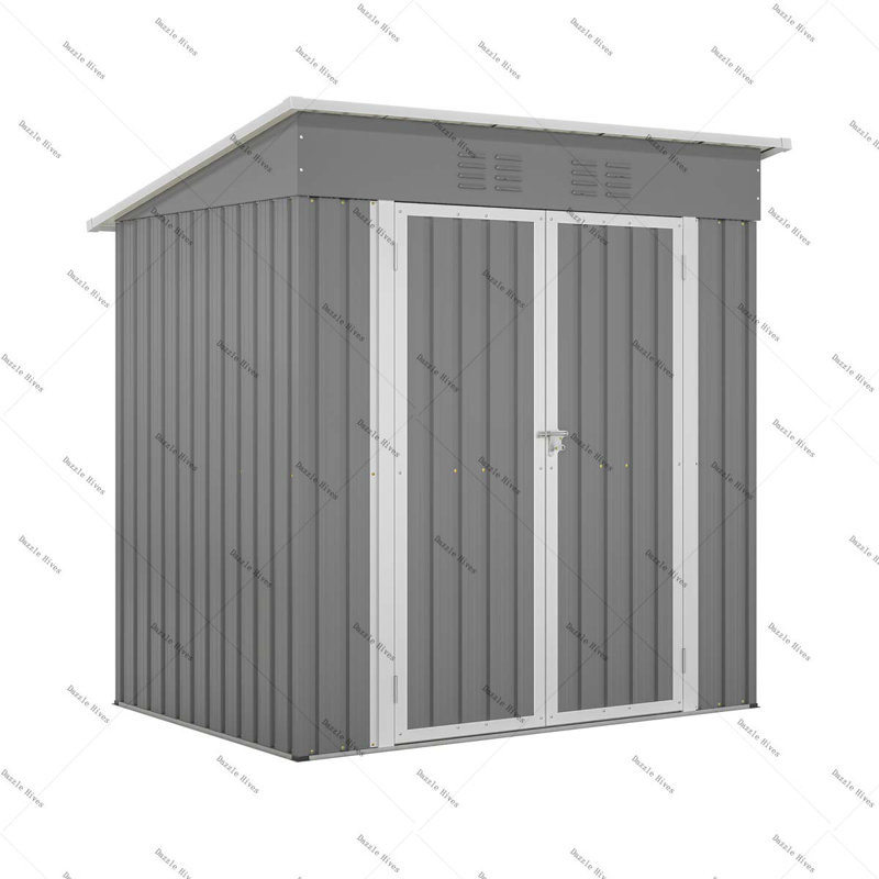 Metal Storage Shed for Garden Tools Lockable Door With Floor Frame