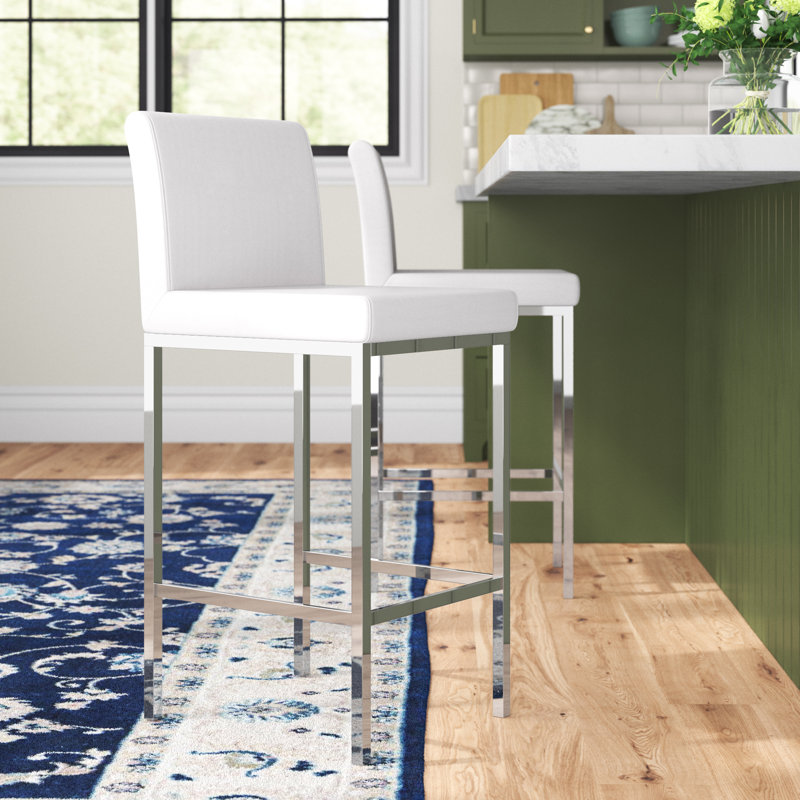 Remer Upholstered Counter Stool, White