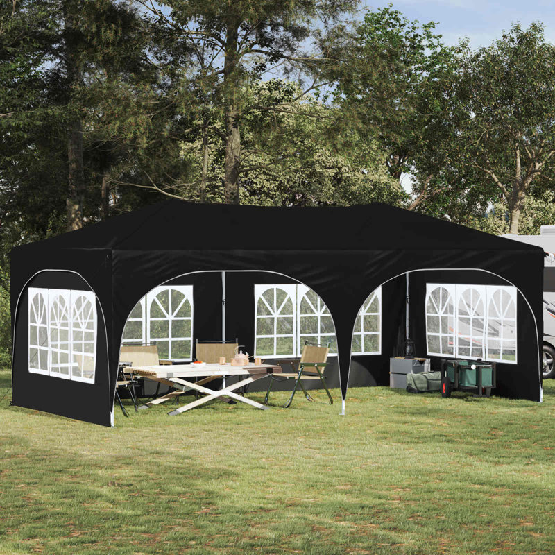 Vidaxl Pop-Up Party Tent Oxford Fabric Pop-Up Event Outdoor Canopy Wedding, Dark Gray