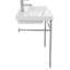 Lavabo de salle de bain console rectangulaire en céramique chrome / blanc de 25 po ML avec trop-plein ML-20639246