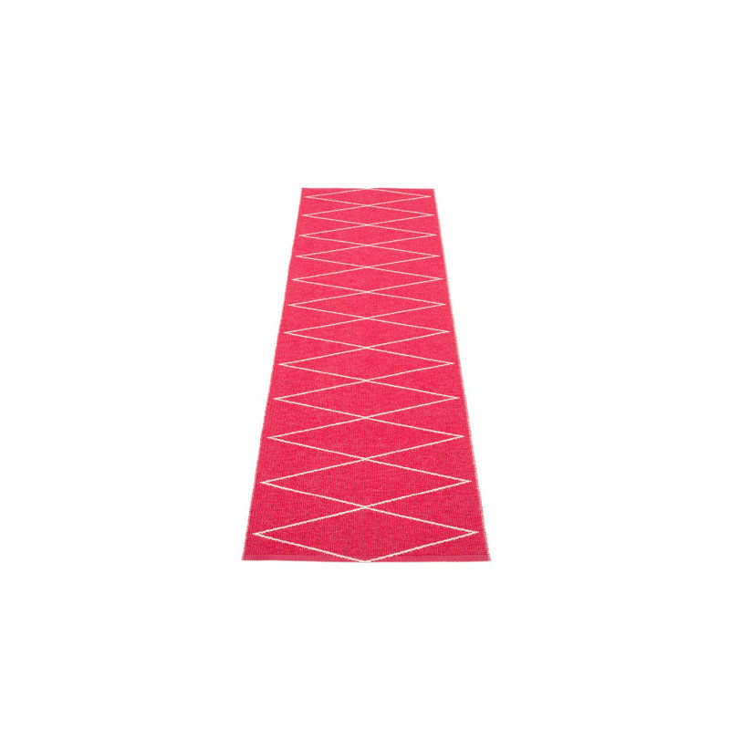 Max Geometric Area Rug in Cherry/White, Runner 2'3" x 8'