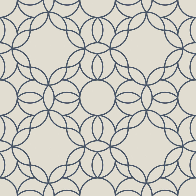 Bloom Ring - Oxford Blue Wallpaper, Vinyl, Oxford Blue, Self-Adhesive