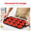 Moule à 12 muffins en silicone antiadhésif pour cuisson gris-113703036
