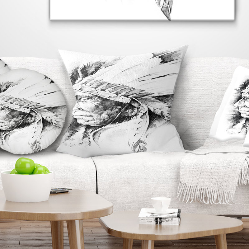  Coussin abstrait, 16 po x 16 po, Coussin décoratif