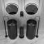 Lavabo de salle de bain piédestal circulaire en acier inoxydable de 2,75 po de hauteur-89357379