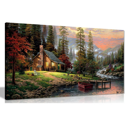 Chalet Painting - Wrapped Canvas Print