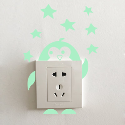 Penguin Glow in Dark Vinyl Light Switch Sticker