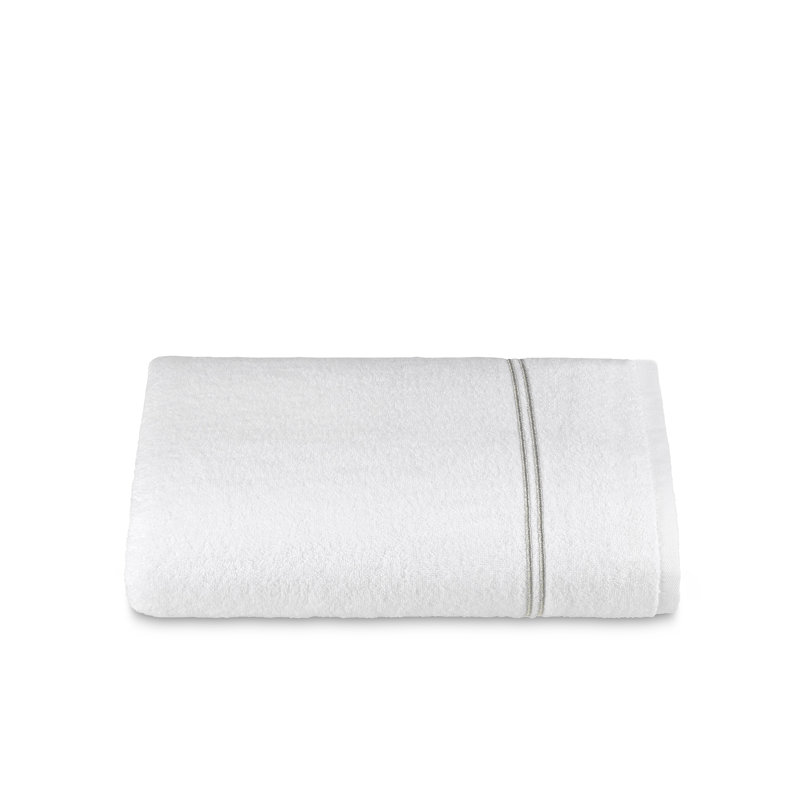 Drap de bain en coton Glendell, Blanc/argenté