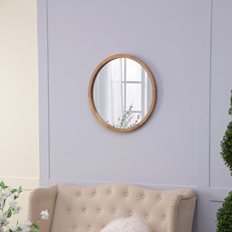 Miroir mural 20 "x 20" avec cadre en bois, Brun