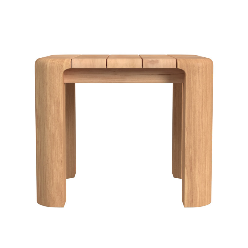 Table d'appoint d'extérieur en teck naturel L 24 po x l 24 po