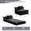 Compression noire, convertible en lit, monoplace, structure de forme fixe, matériau chenille, aucun assemblage requis pour le chenille haute performance de chambre à coucher, utilisateurs exigeants-1452318110