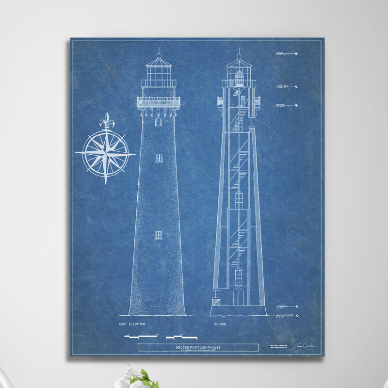 « grosse pointing phare » par la rétine carlson, impression sur toile tendue, H 40 po x l 30 po x P 1,5 po