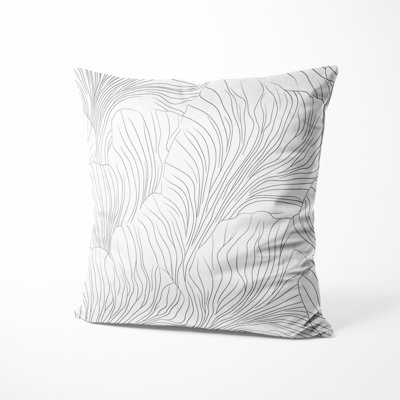 Abstract Accent Pillow - Beach Minimalist Coastal Line Printed Throw Pillow
