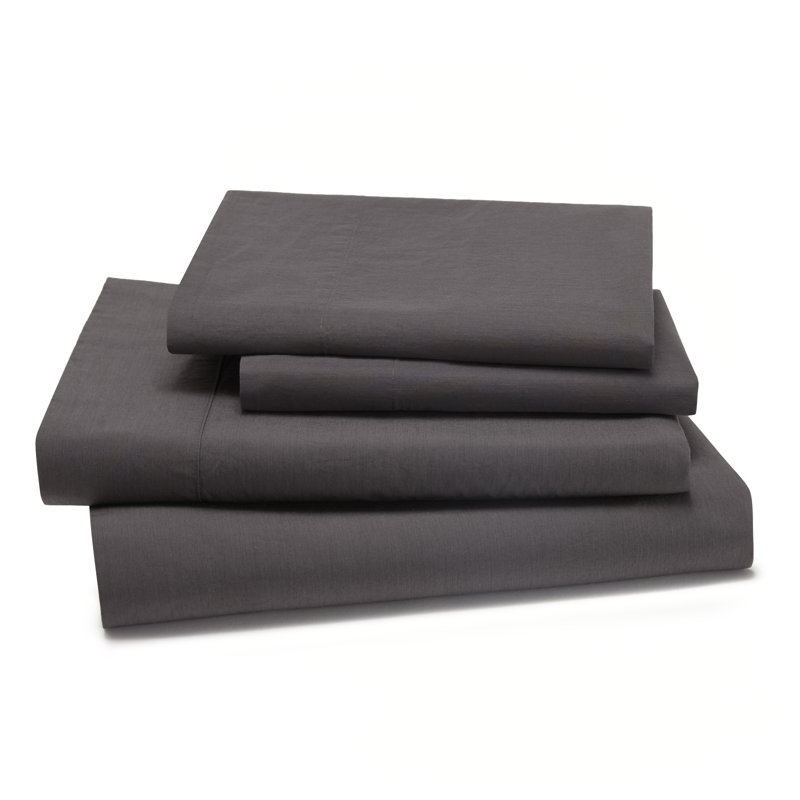 300 Thread Count Percale Fitted Sheet, Coal, King Fitted Sheet