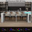 Extendable Dining Table With Charging Station & Led Lights, 19.7" To 98.4" White Faux Marble Dining Table