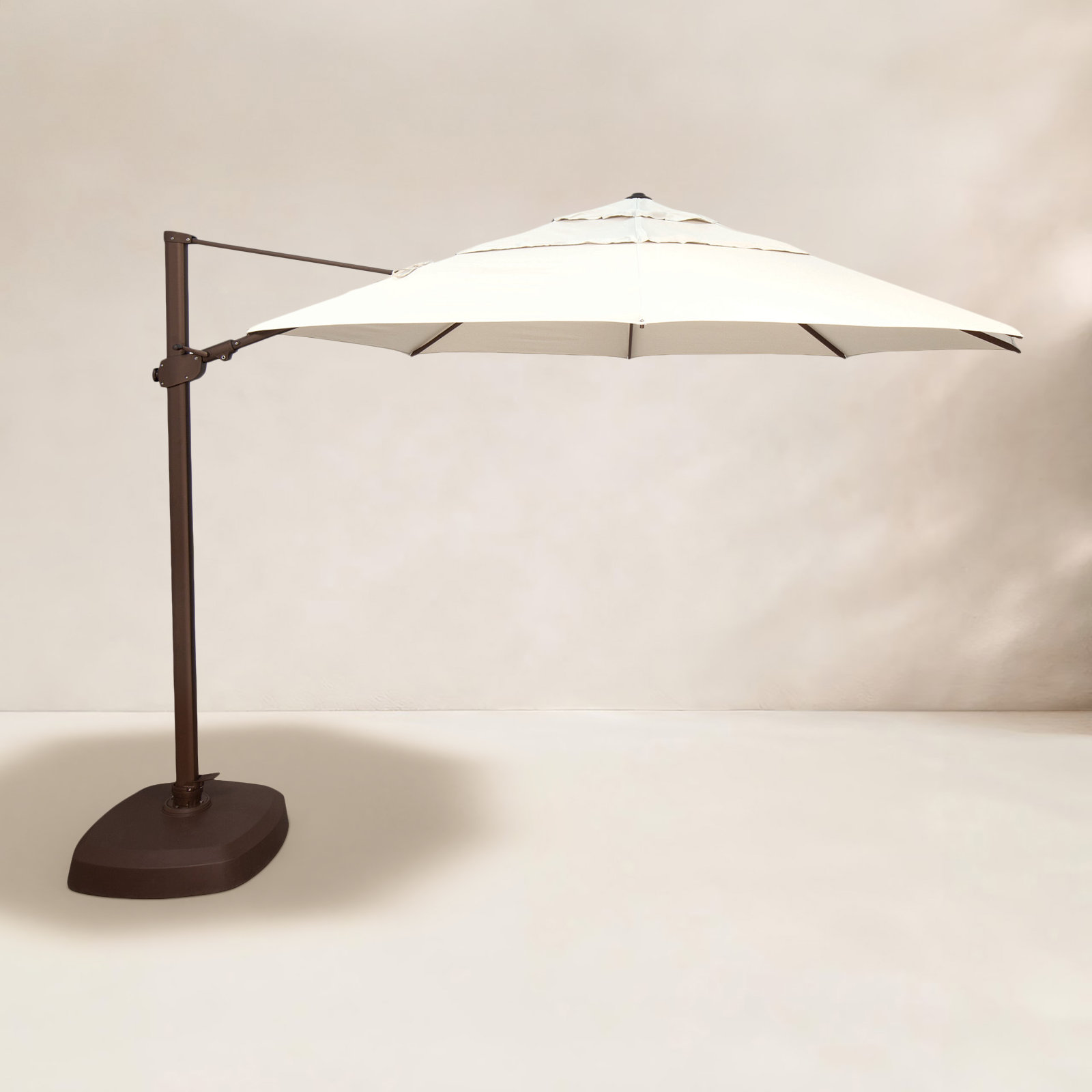 11.5' Sunbrella® Cantilever Umbrella, Bronze, Canvas Natural Sunbrella® Canvas