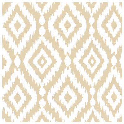 Beige White Ikat Quilted Bedspread All Sizes