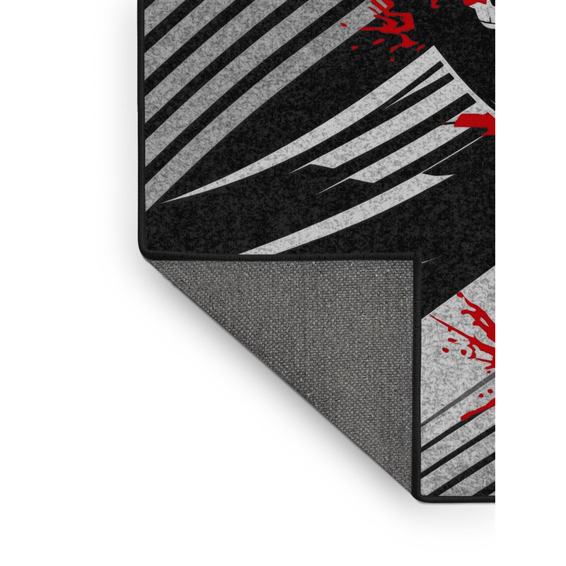 Tapis noir moelleux et moelleux à motif de taekwondo Kick Sleek & Chic, 2 x 4