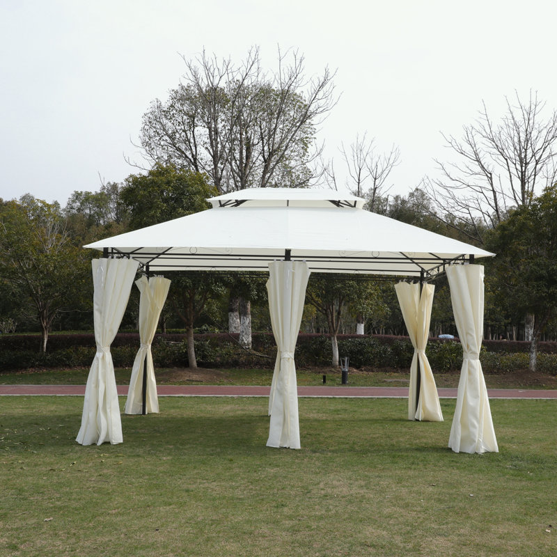 Outdoor Gazebo with Ventilated Double Roof and Mosquito net on all sides, Beige