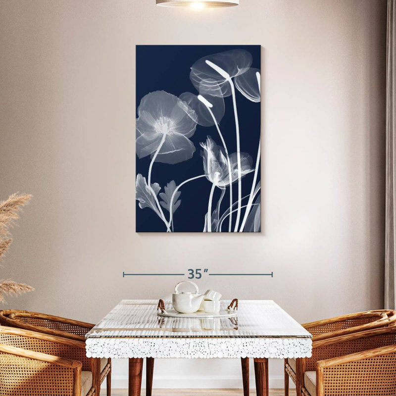 Harnek Navy Flora, 45" H x 30" W