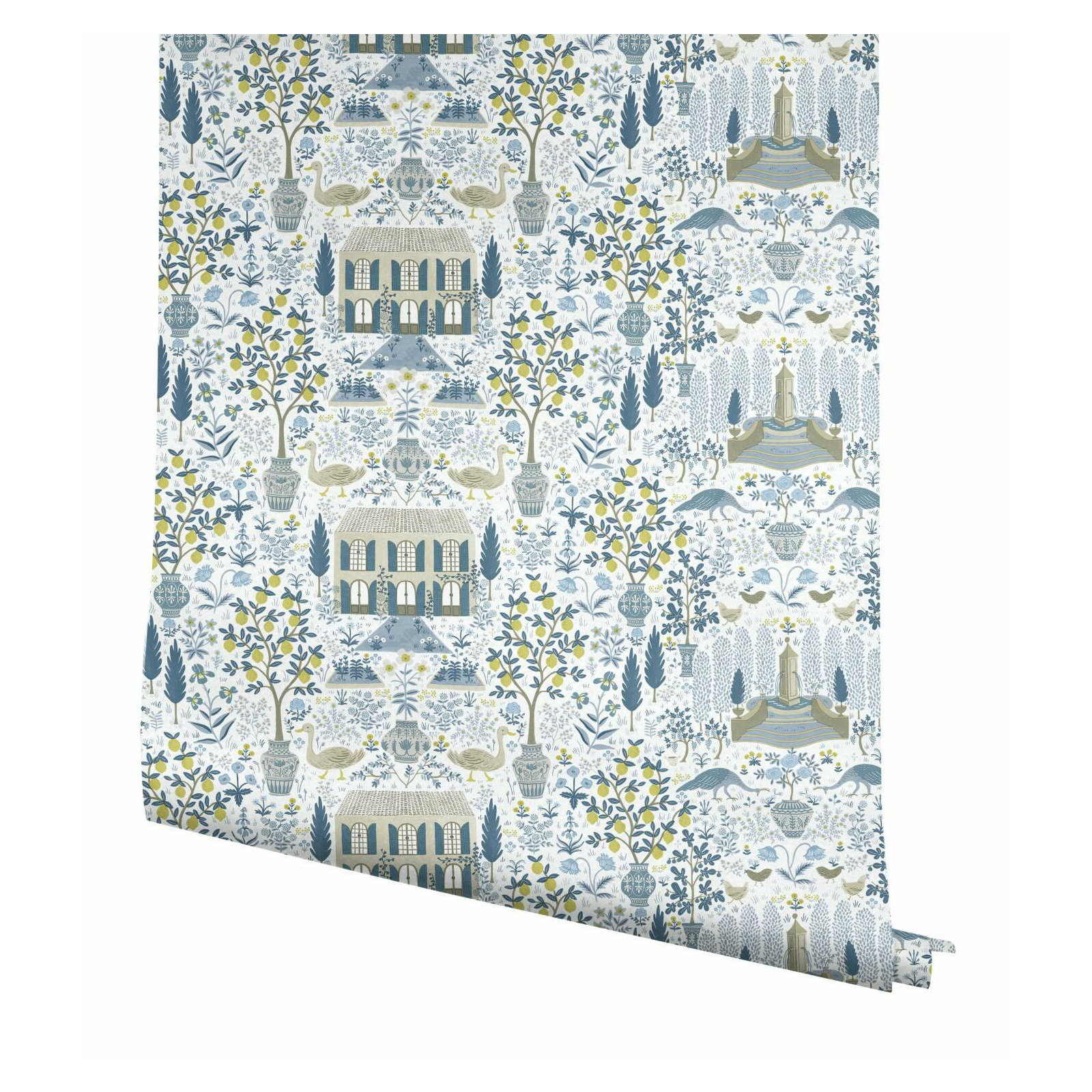 Rifle Paper Co. Camont 27' x 27" Wallpaper Roll, Indigo